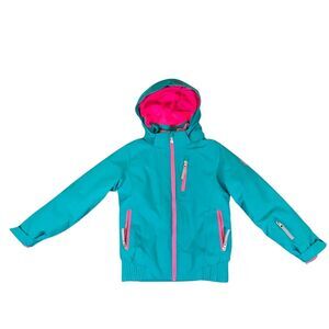 Spyder Girls' Lola Insulated Ski Jacket in a Teal/Pink SZ 10 Excellent